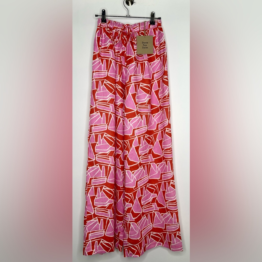Stone Fox Swim Pink & Red Wide Leg Pants